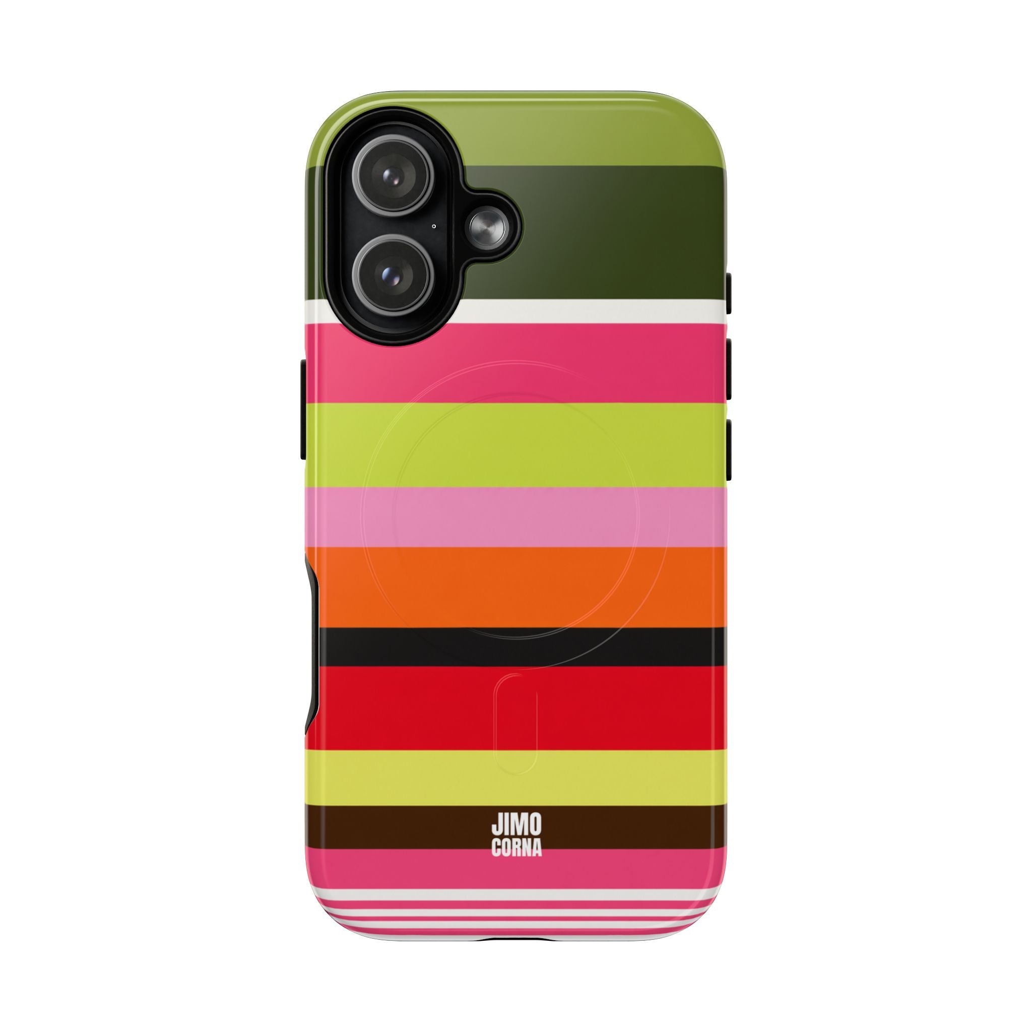 Berry Citrus Stripe MagSafe iPhone Case