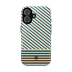 Asymmetrical Lines MagSafe iPhone Case | Blue and Brown