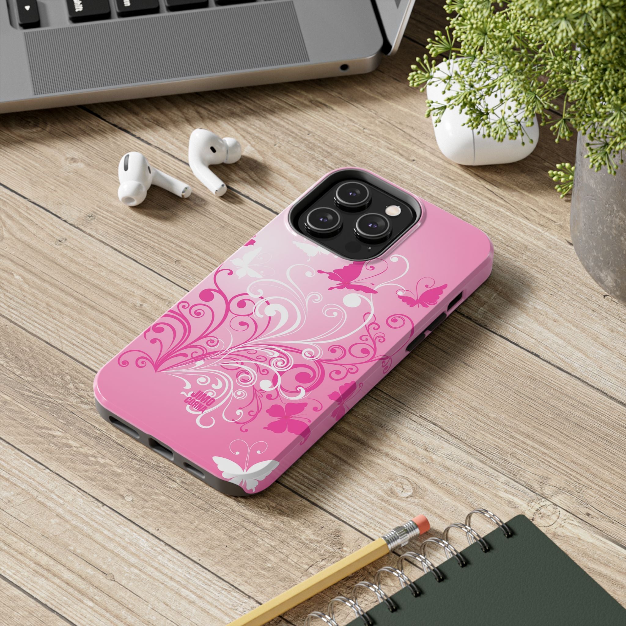 Pink Flutter Garden iPhone Case