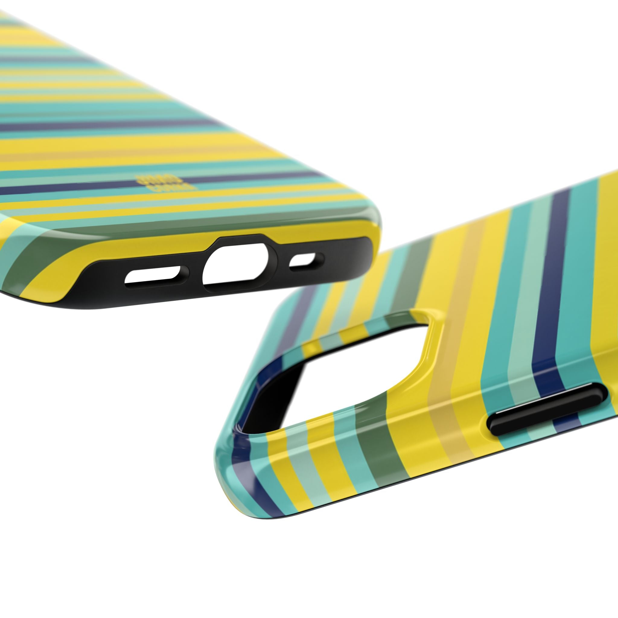 Blue Lemon Stripe iPhone Case