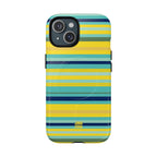 Blue Lemon Stripe MagSafe iPhone Case
