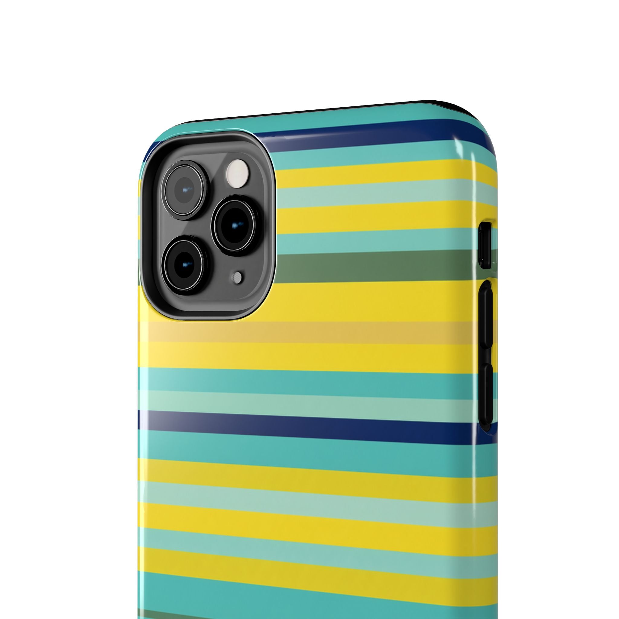 Blue Lemon Stripe iPhone Case