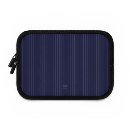 Navy Blue Soft Stripes Laptop Sleeve