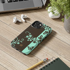 Y2K Floral iPhone Case | Brown and Mint
