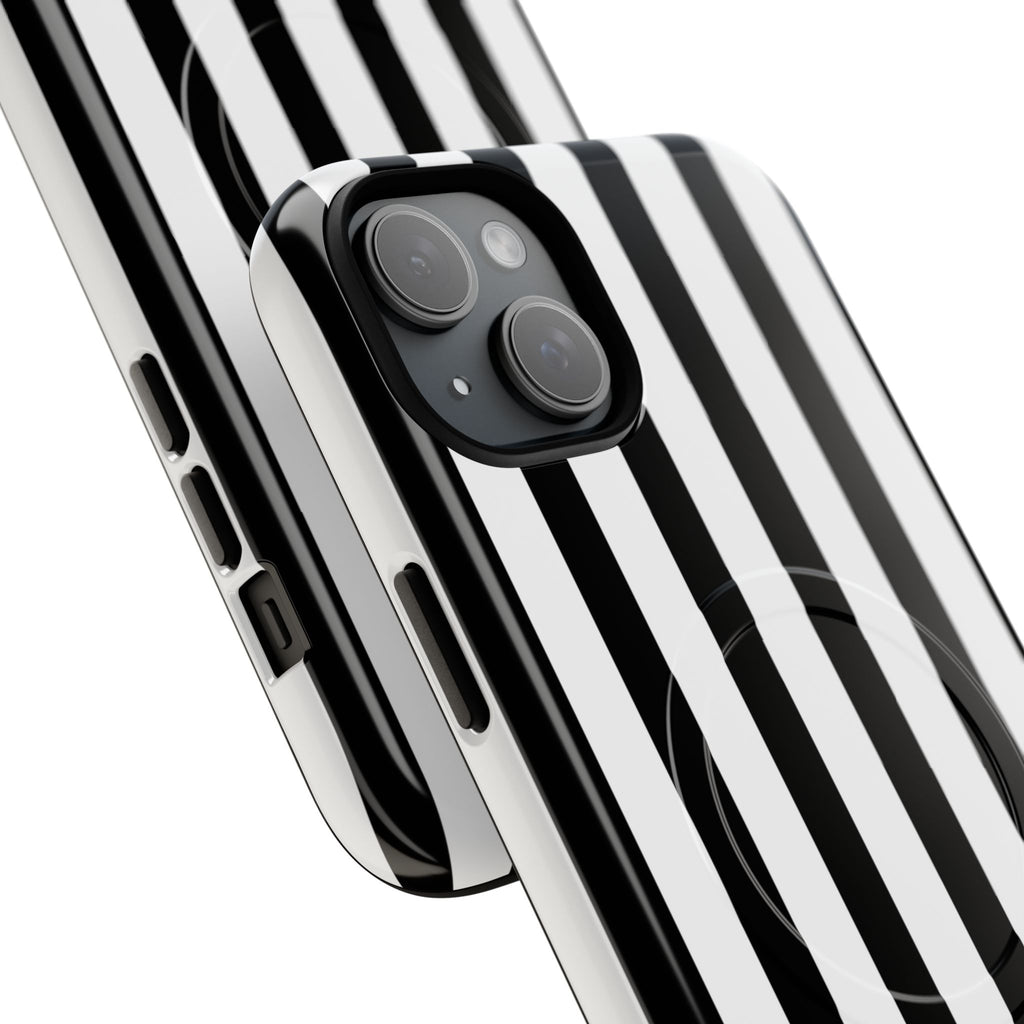 Bold Stripes MagSafe iPhone Case | Black and White