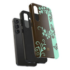 Y2K Floral Samsung Galaxy Case | Brown and Mint