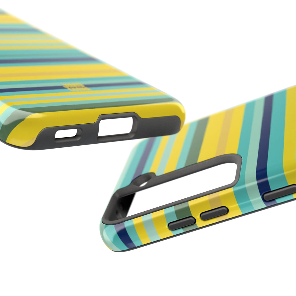Blue Lemon Stripe Samsung Galaxy Case