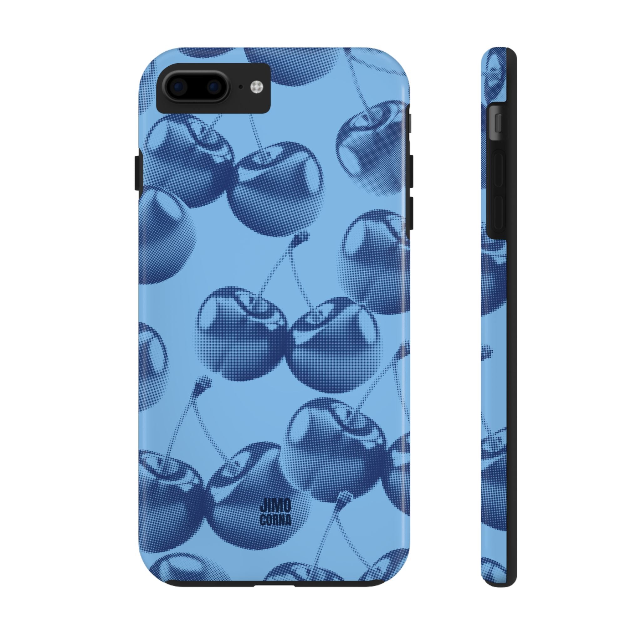 Blue Retro Cherries