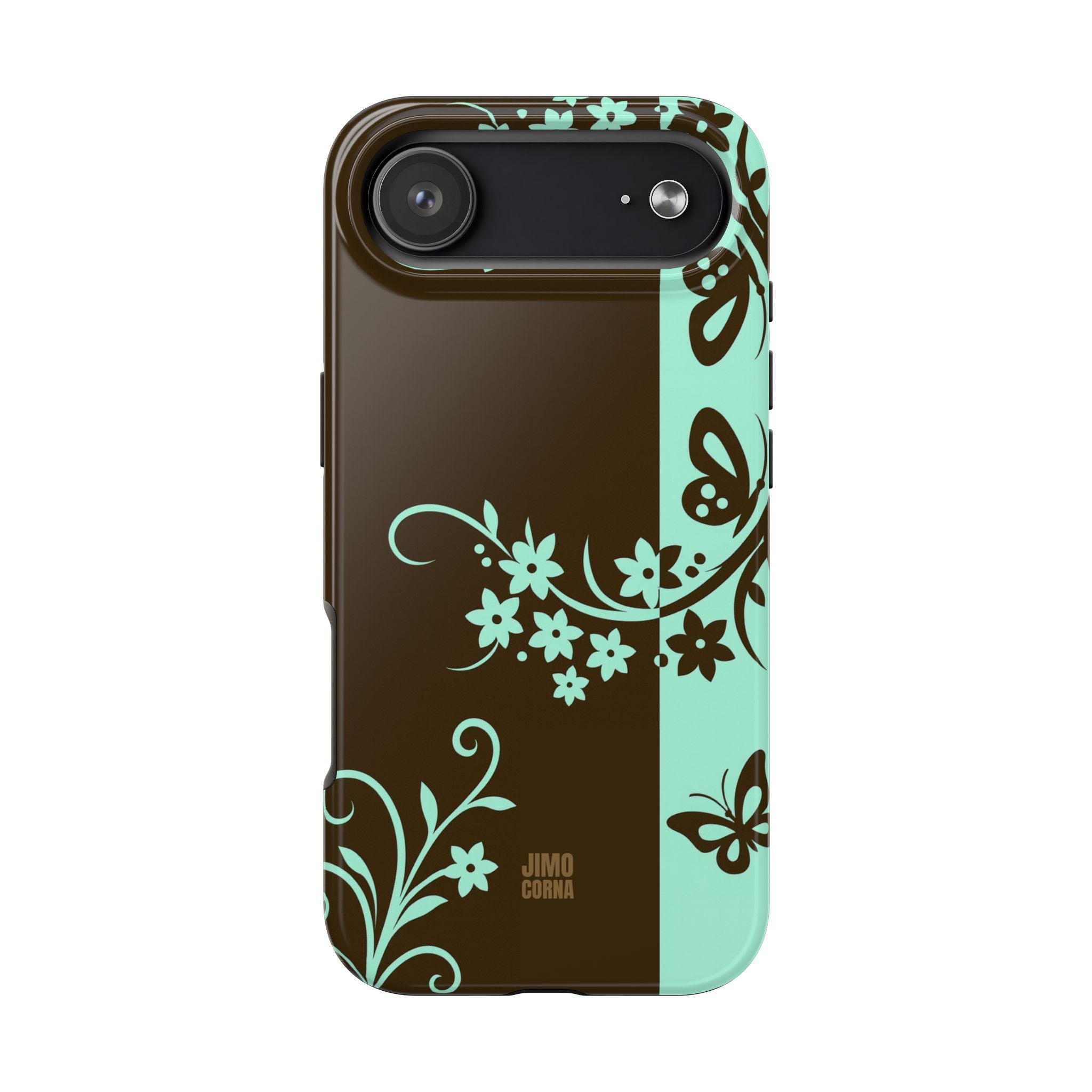 Y2K Floral iPhone Case | Brown and Mint