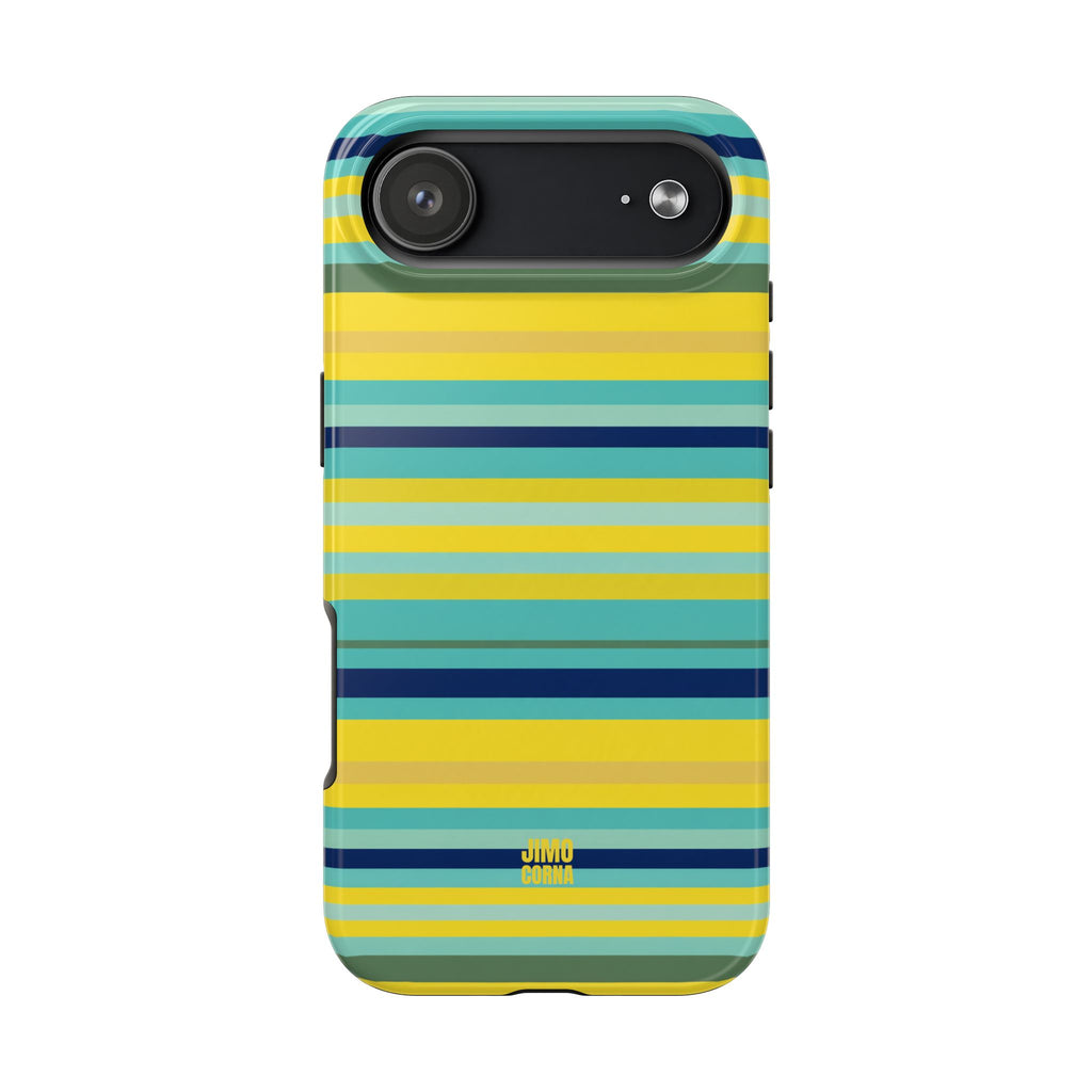 Blue Lemon Stripe iPhone Case