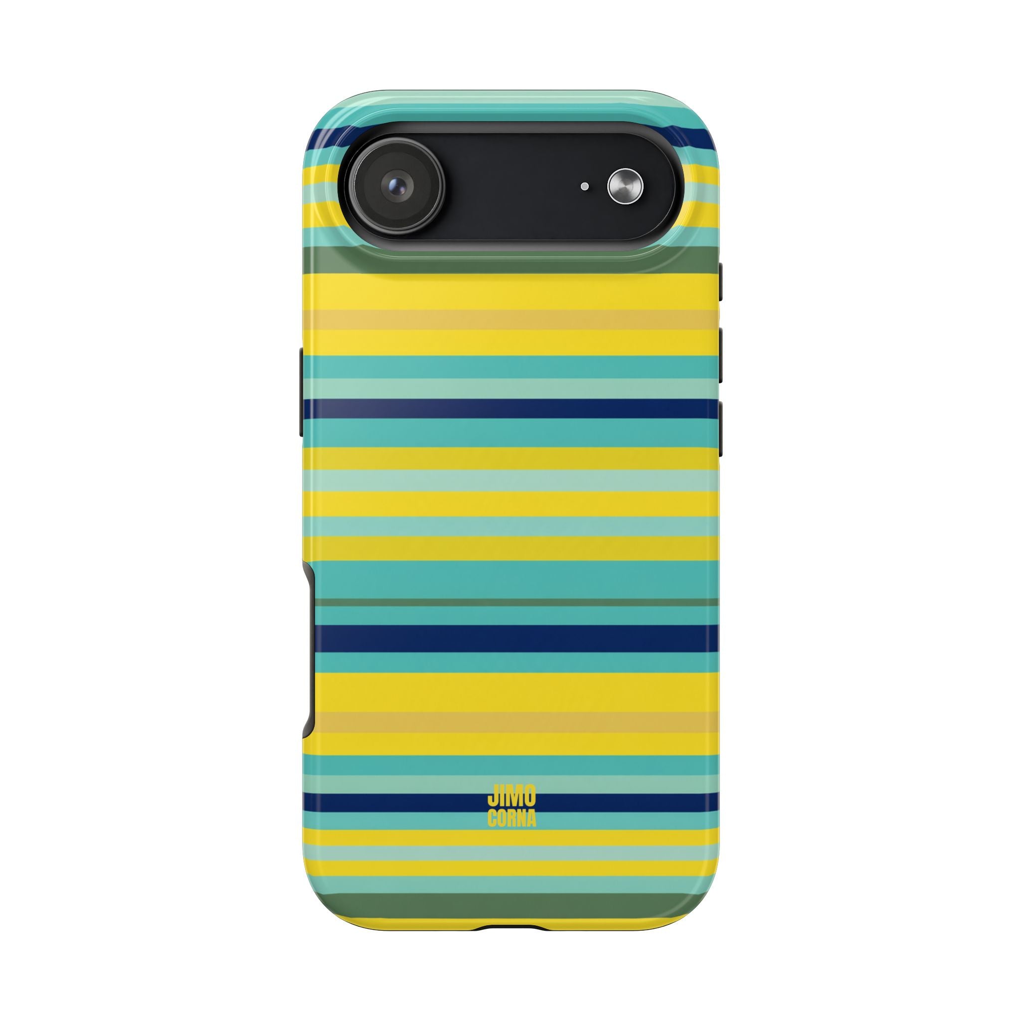Blue Lemon Stripe iPhone Case