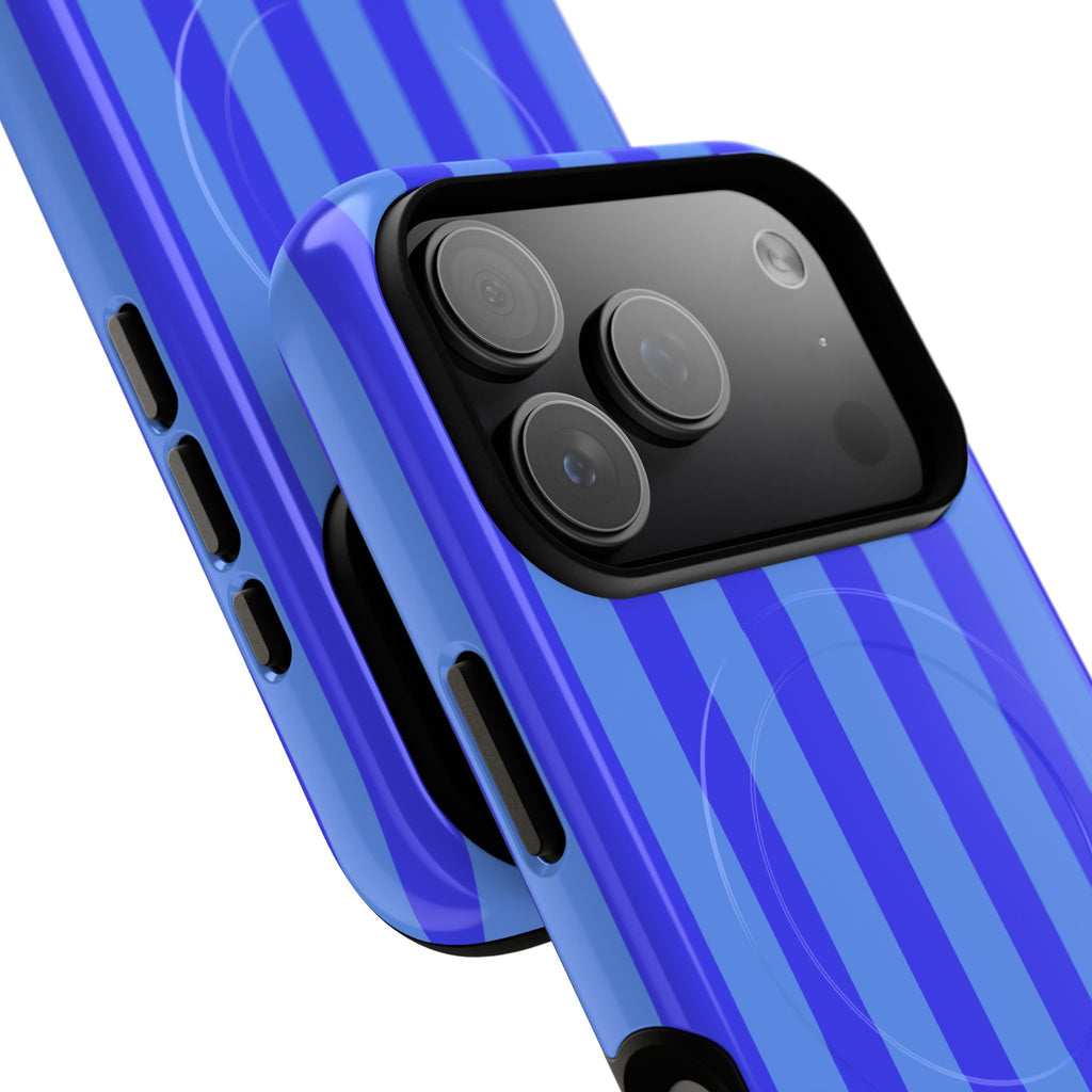 Blueberry Bold Stripes MagSafe iPhone Case