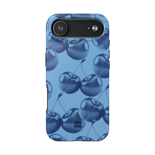 Blue Retro Cherries