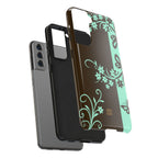 Y2K Floral Samsung Galaxy Case | Brown and Mint