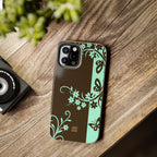 Y2K Floral iPhone Case | Brown and Mint