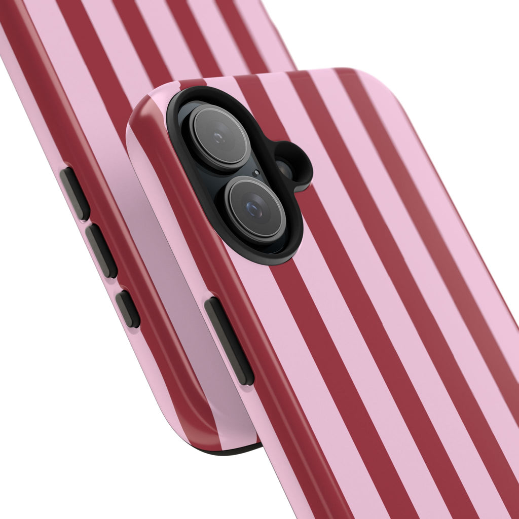 Bold Stripes iPhone Case | Pink and Red