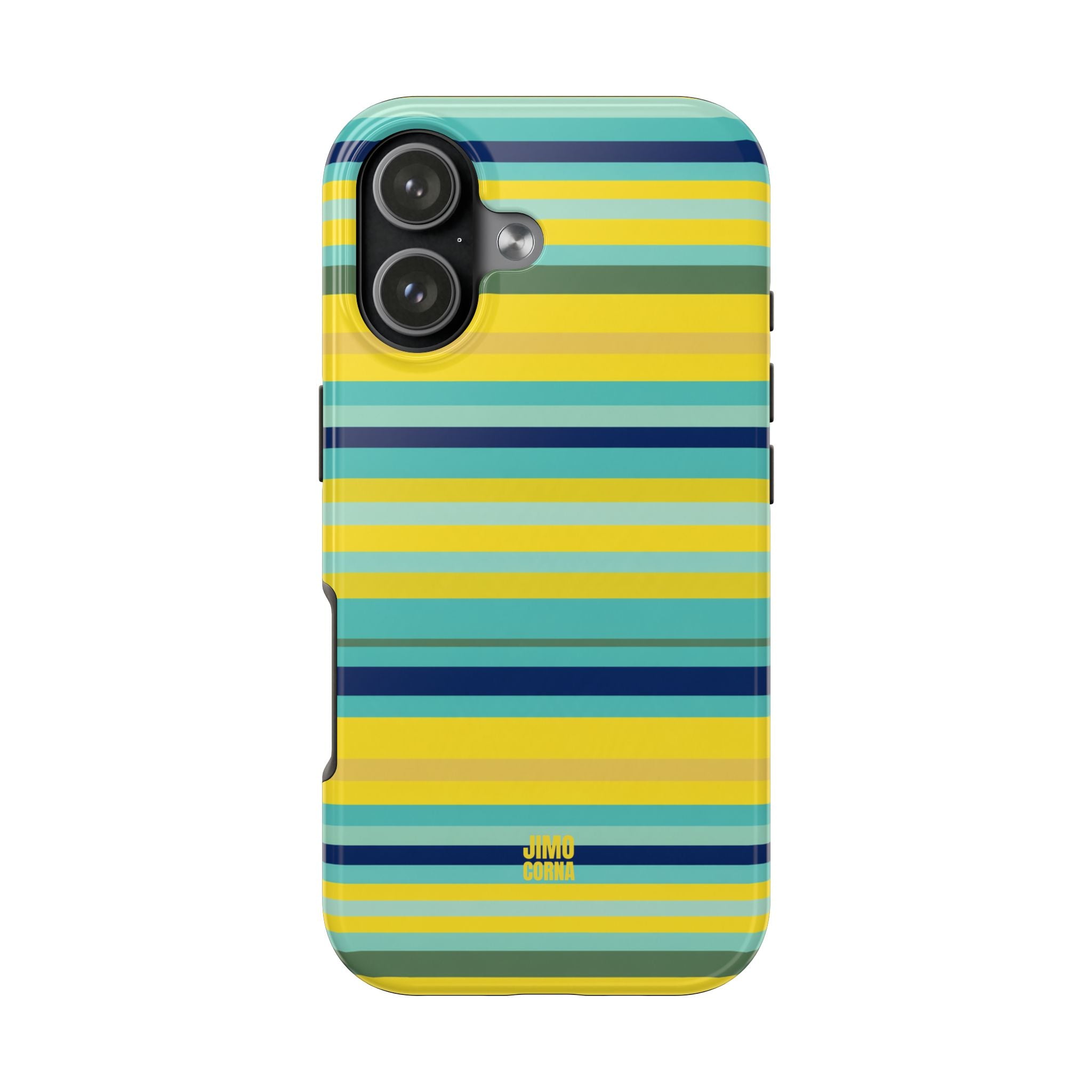 Blue Lemon Stripe iPhone Case