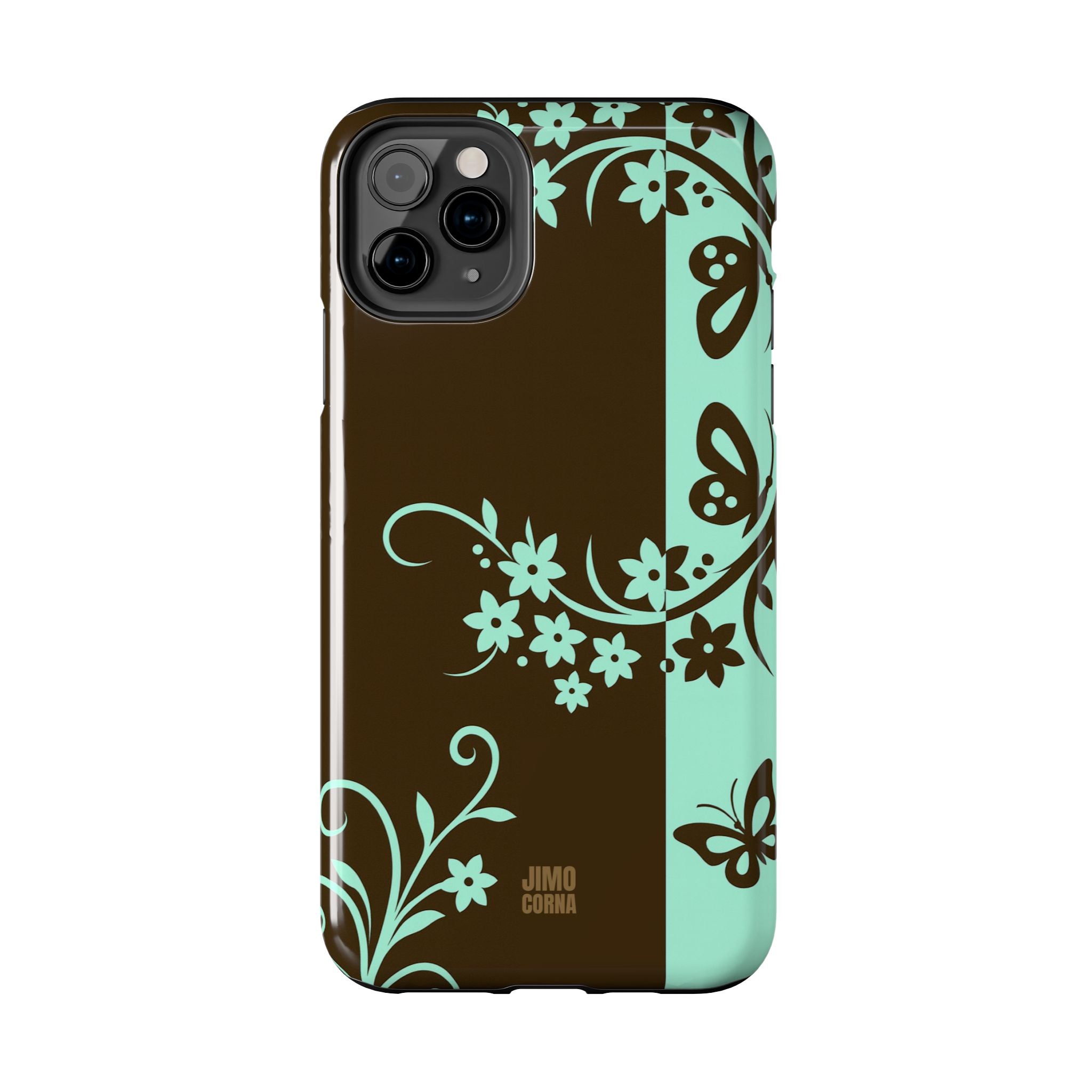 Y2K Floral iPhone Case | Brown and Mint