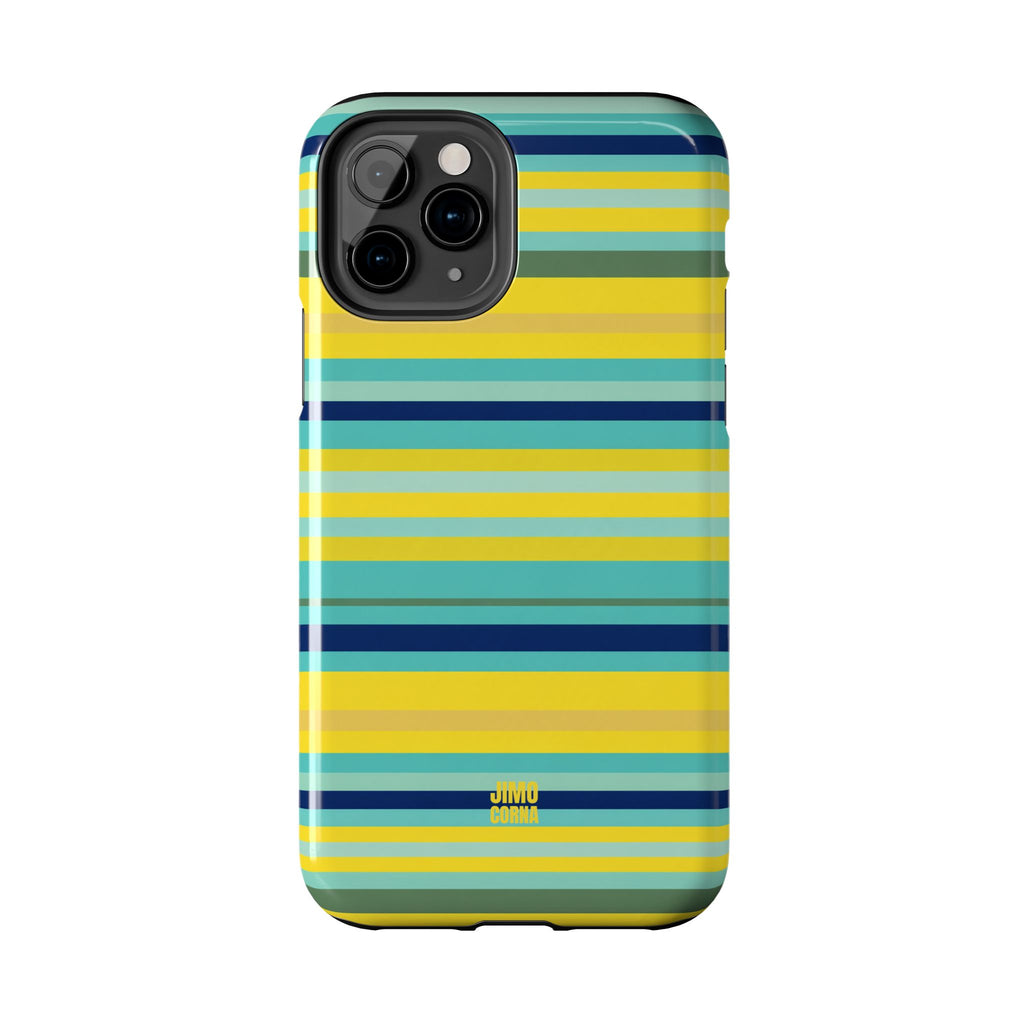 Blue Lemon Stripe iPhone Case
