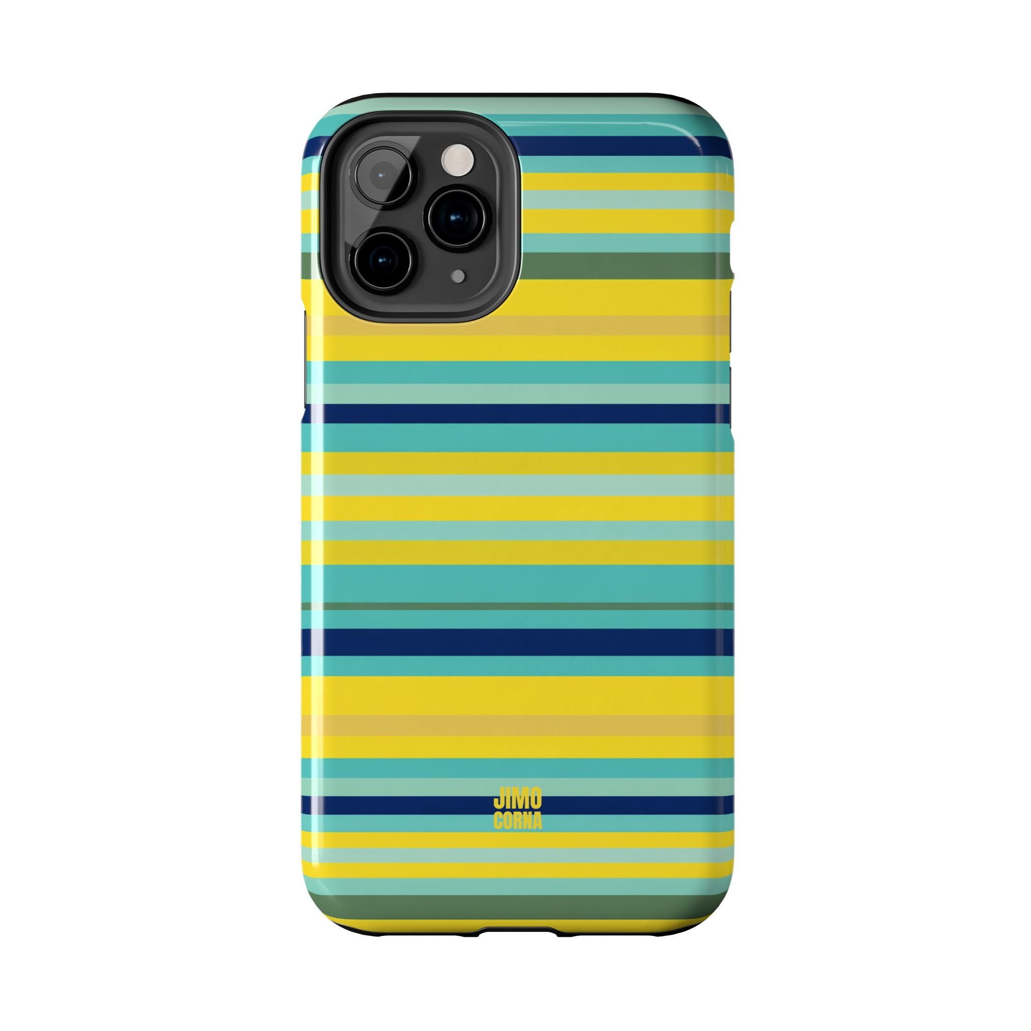 Blue Lemon Stripe iPhone Case