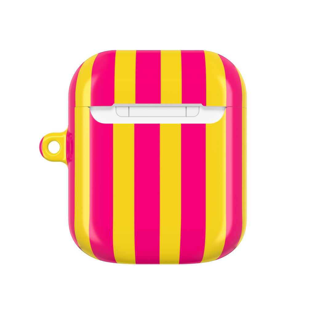 Bold Stripes AirPods Case | Pink and Yellow