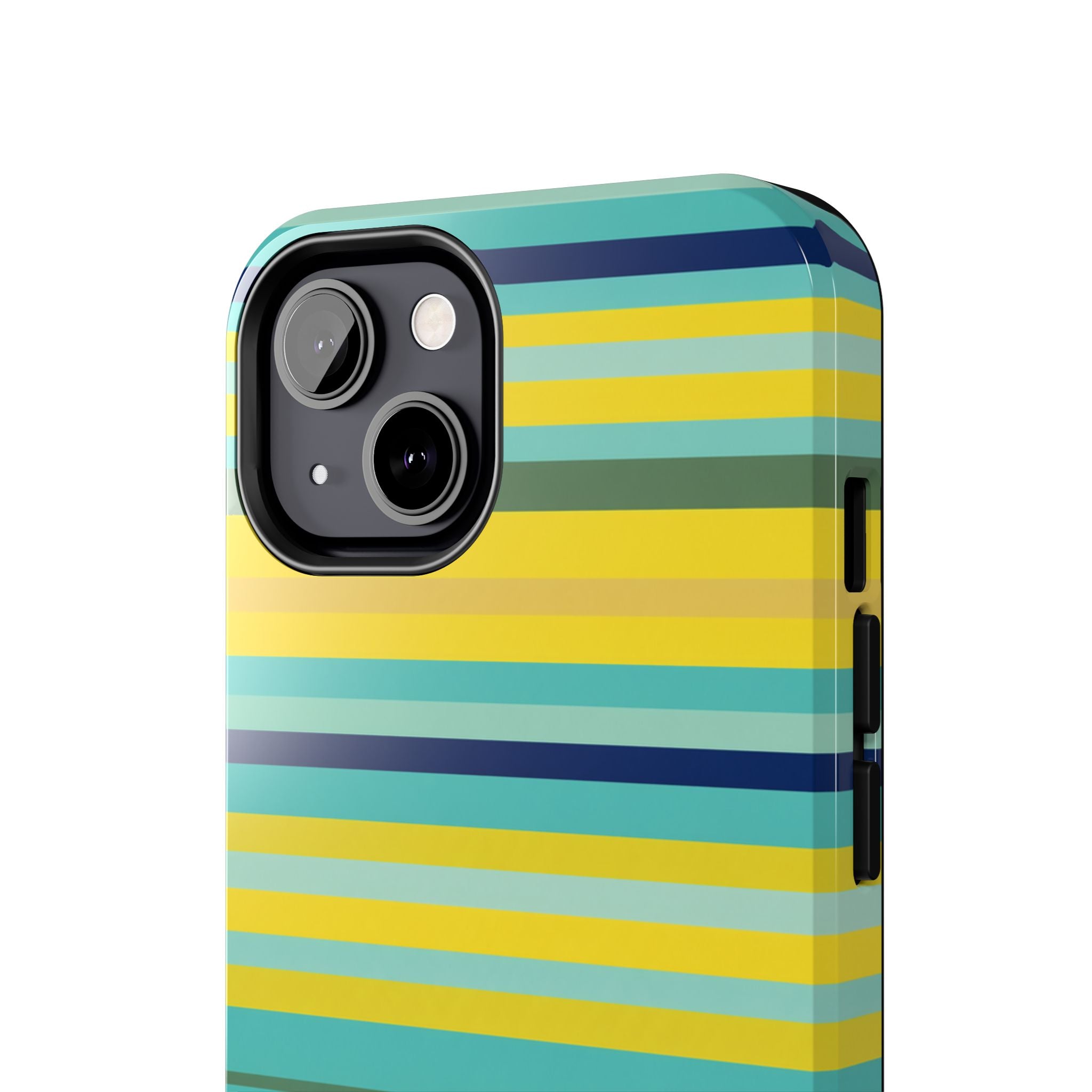 Blue Lemon Stripe iPhone Case