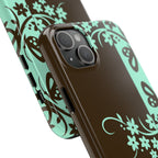 Y2K Floral iPhone Case | Brown and Mint
