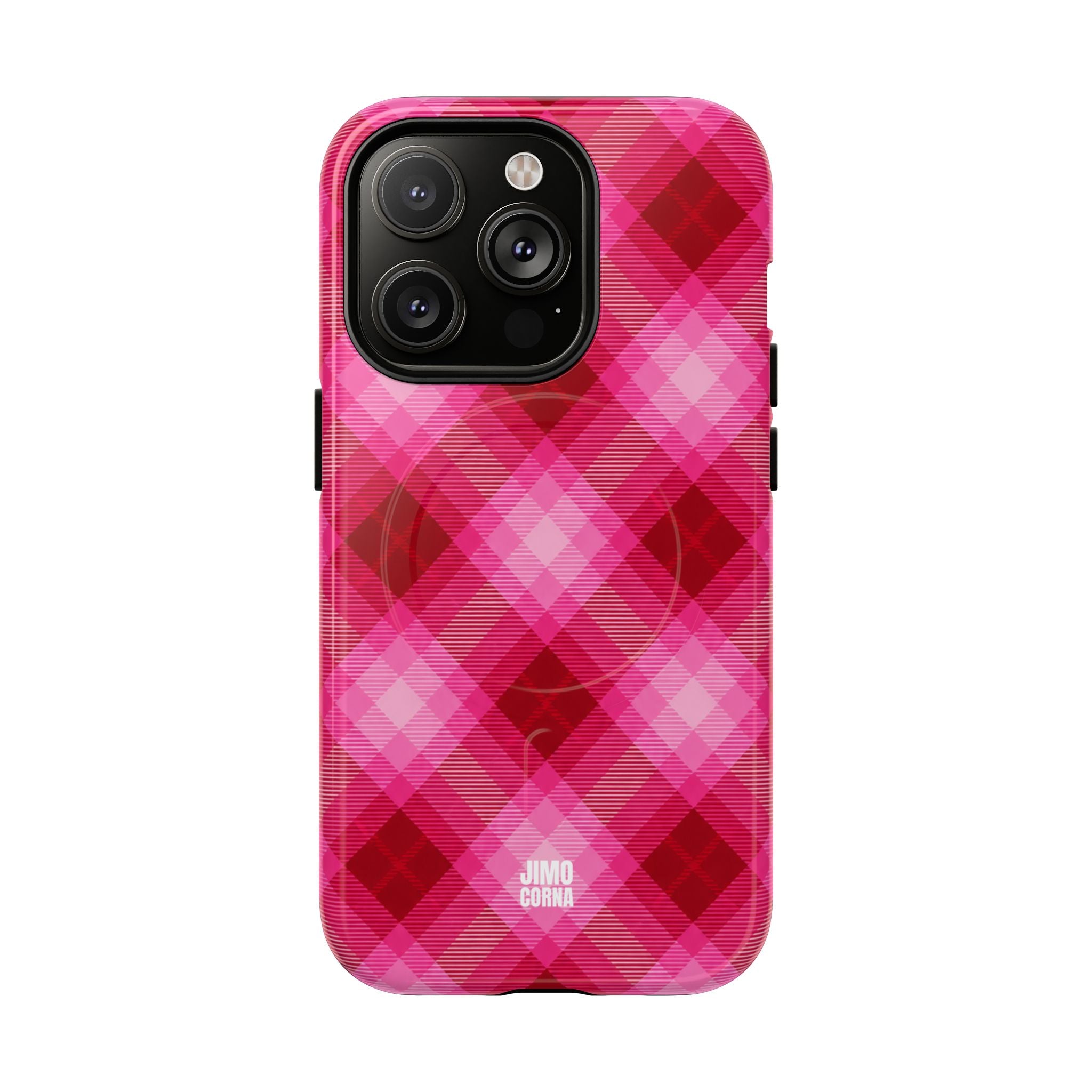 Pink Picnic Plaid MagSafe iPhone Case