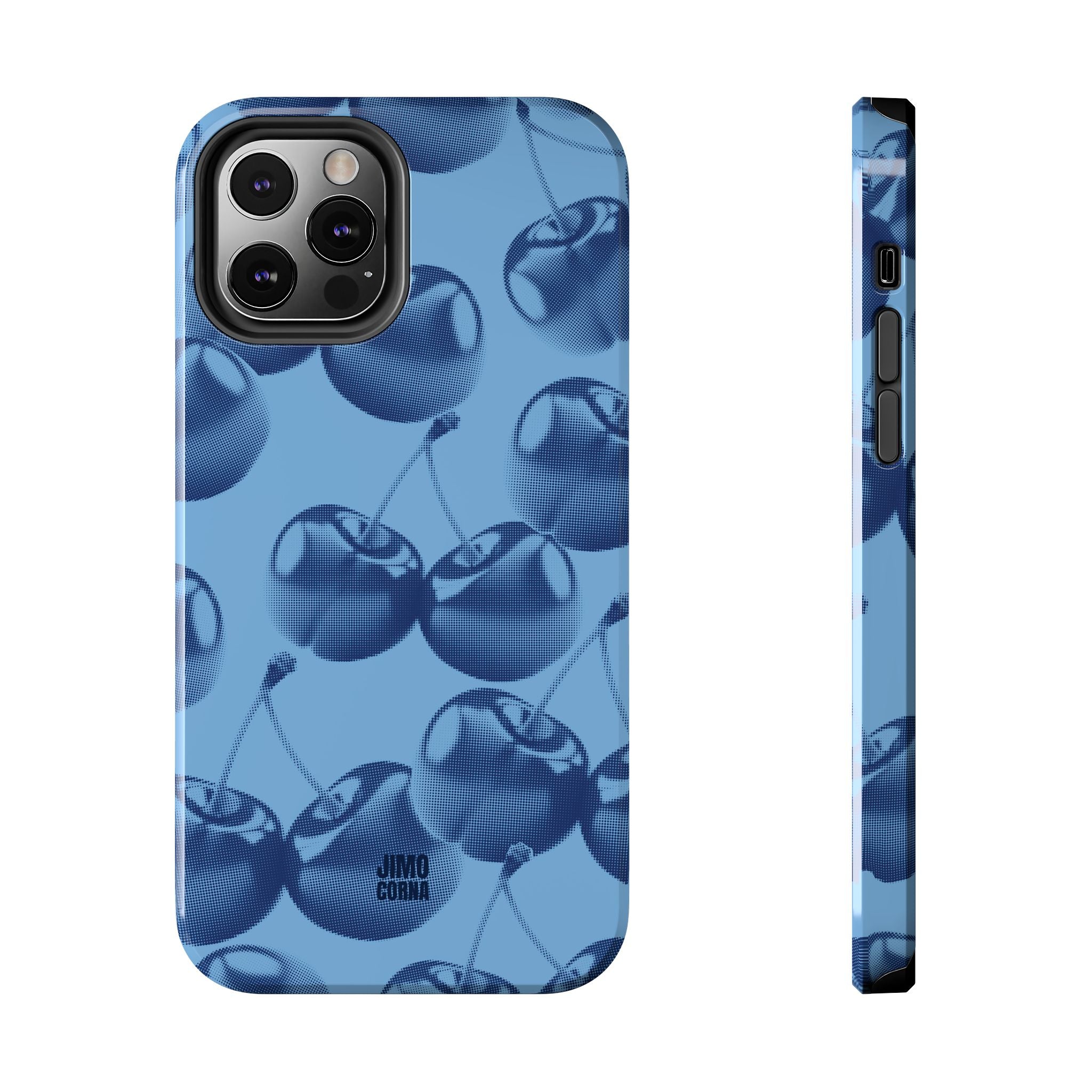 Blue Retro Cherries