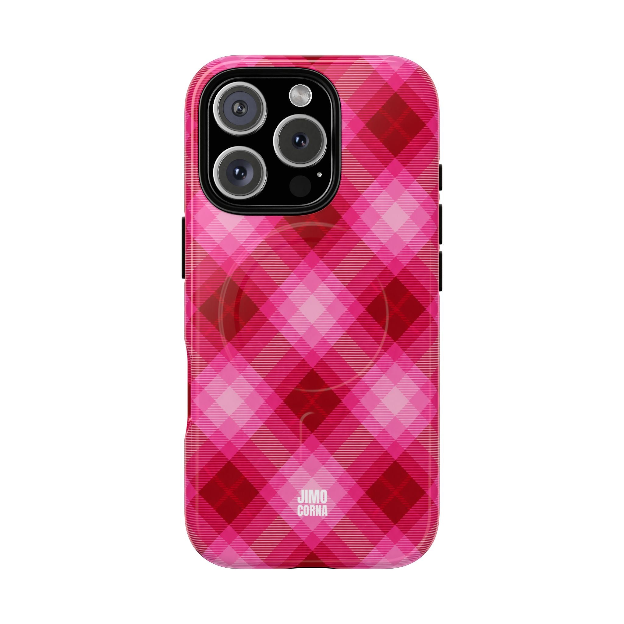 Pink Picnic Plaid MagSafe iPhone Case