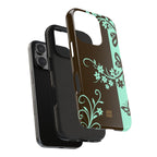 Y2K Floral iPhone Case | Brown and Mint