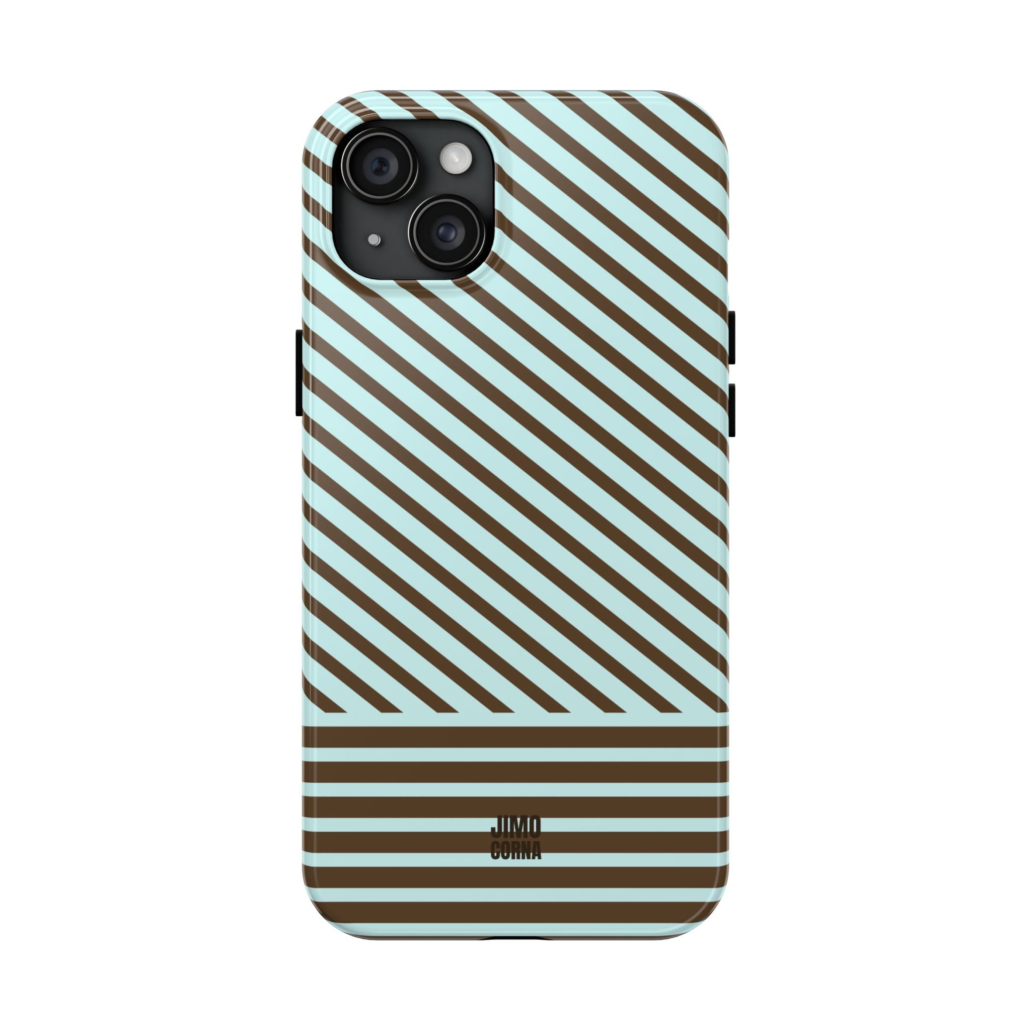 Asymmetrical Lines iPhone Case | Blue and Brown