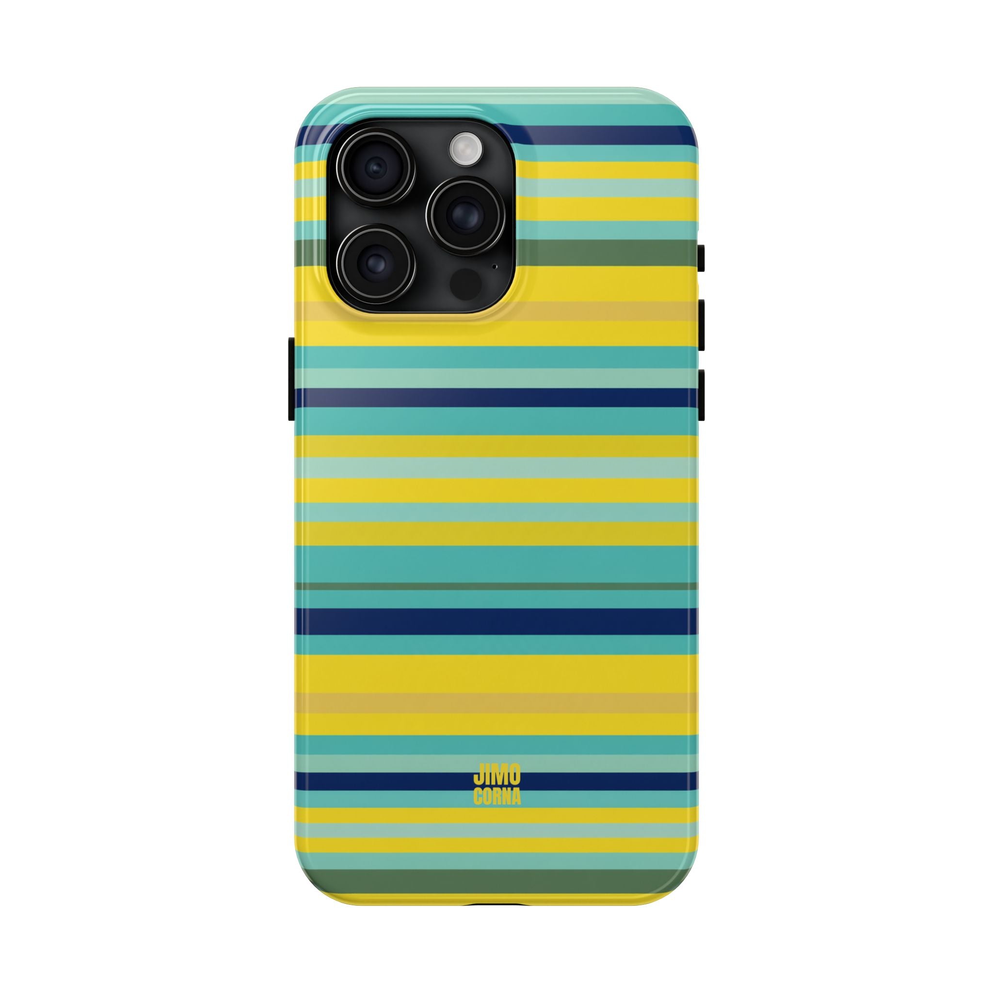 Blue Lemon Stripe iPhone Case