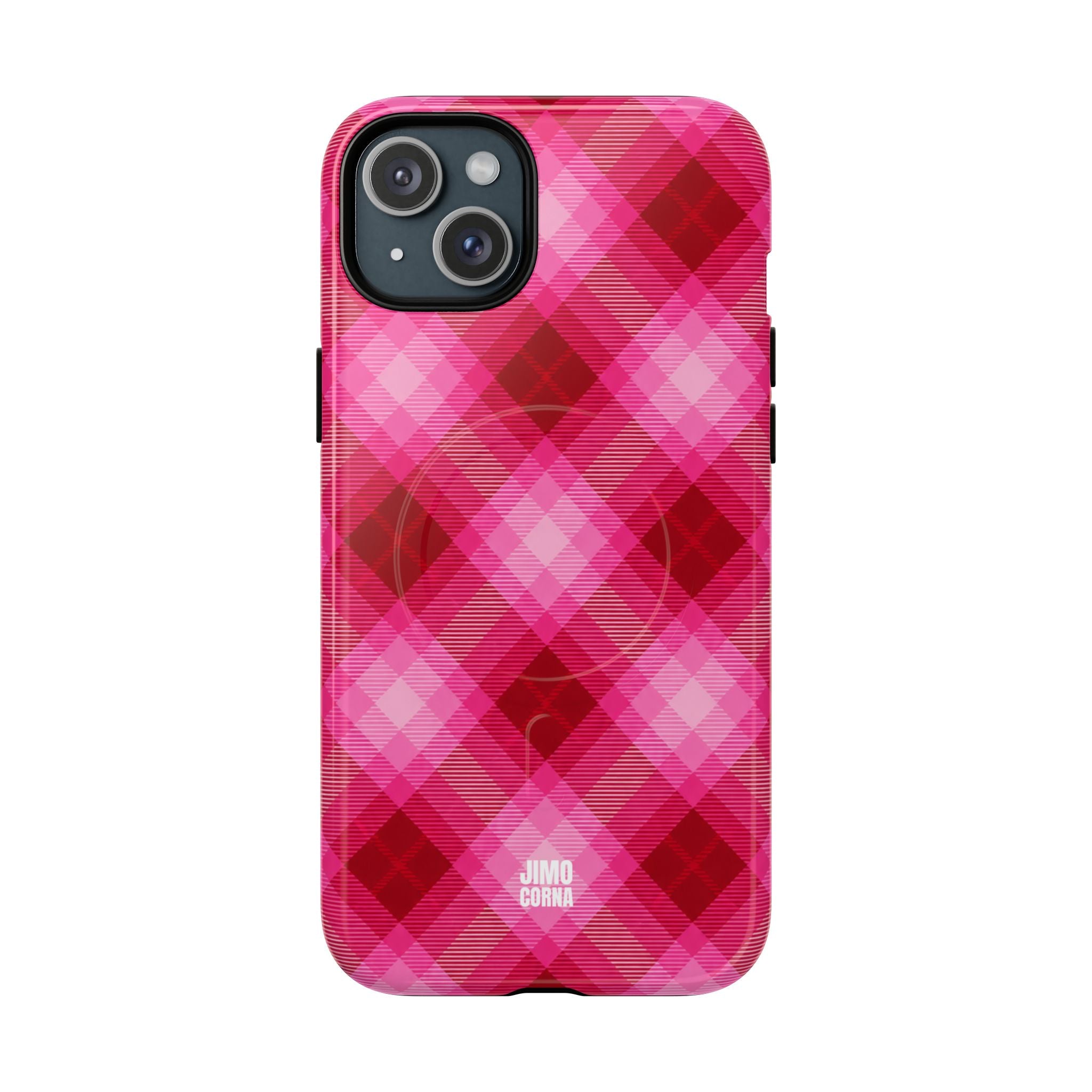 Pink Picnic Plaid MagSafe iPhone Case