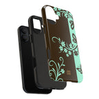 Y2K Floral iPhone Case | Brown and Mint