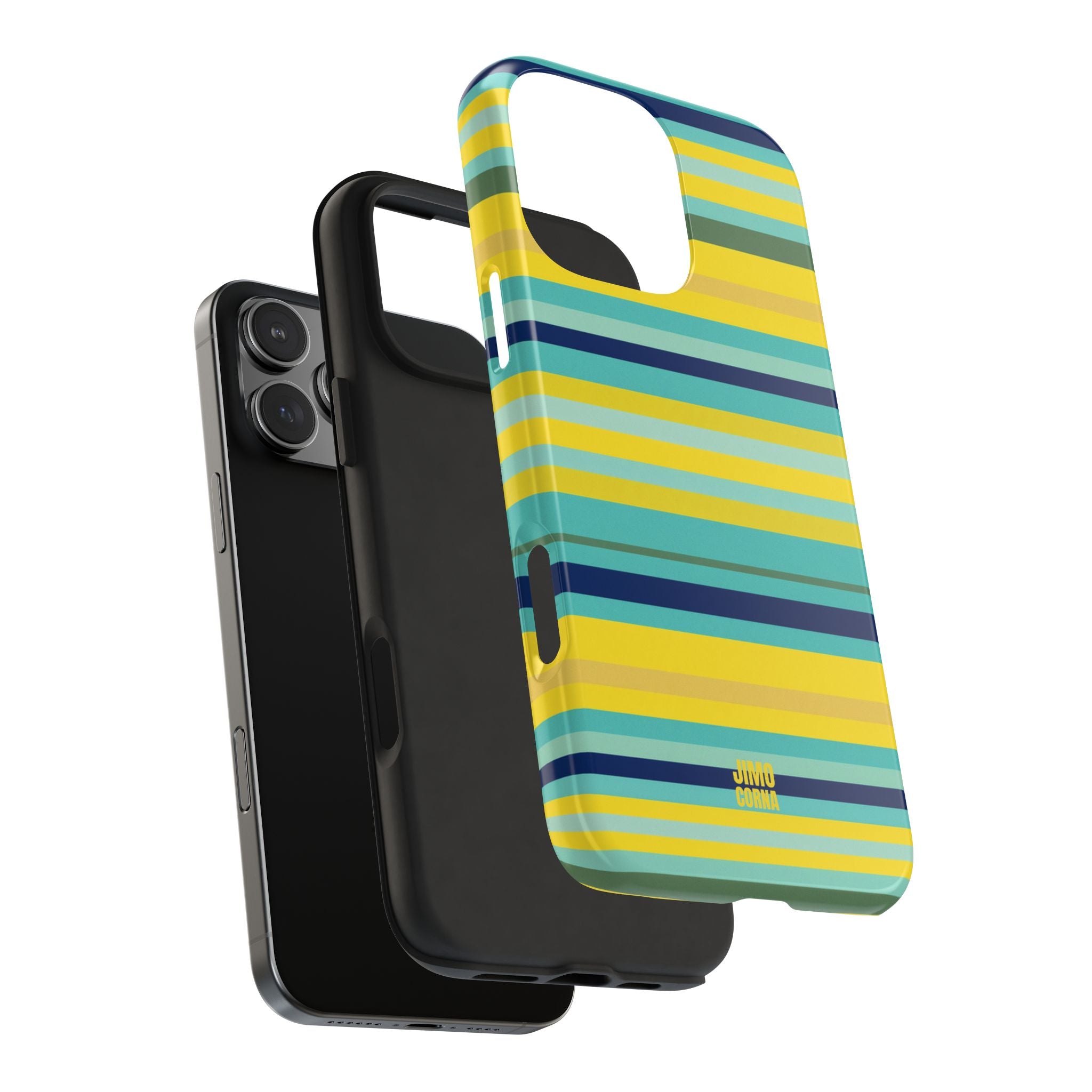 Blue Lemon Stripe iPhone Case