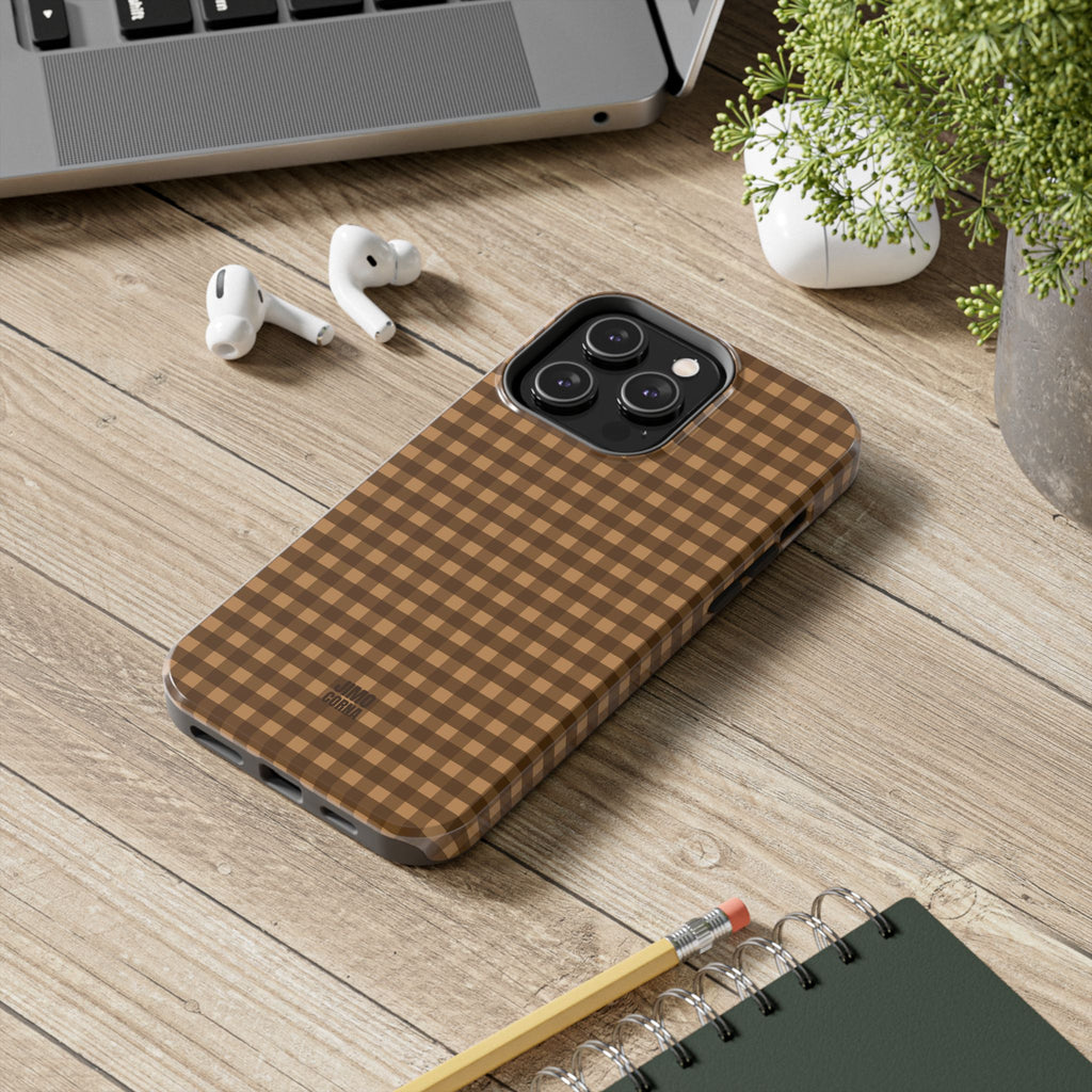 Farm Gingham iPhone Case | Brown