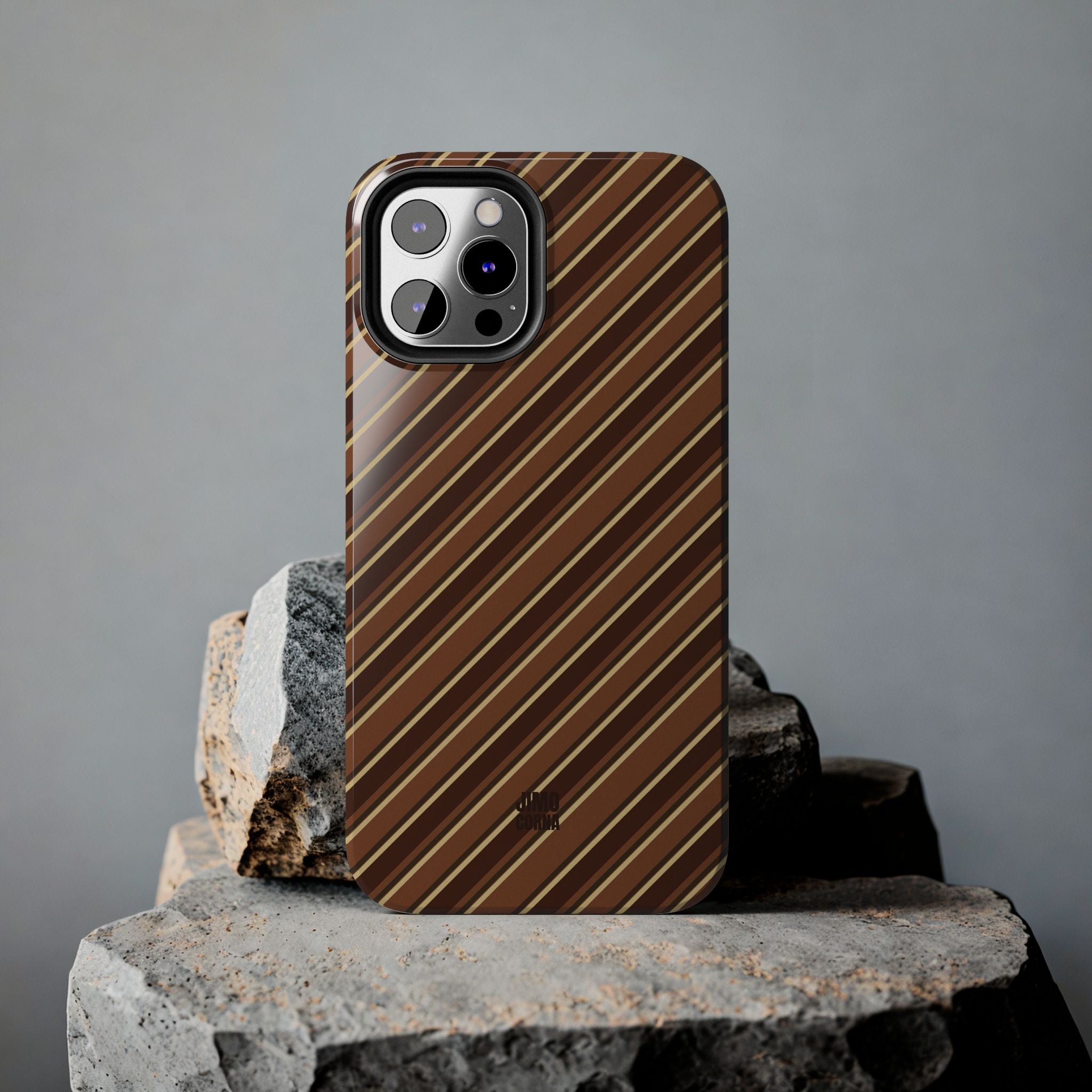 Angelina Stripes | Brown - iPhone Case