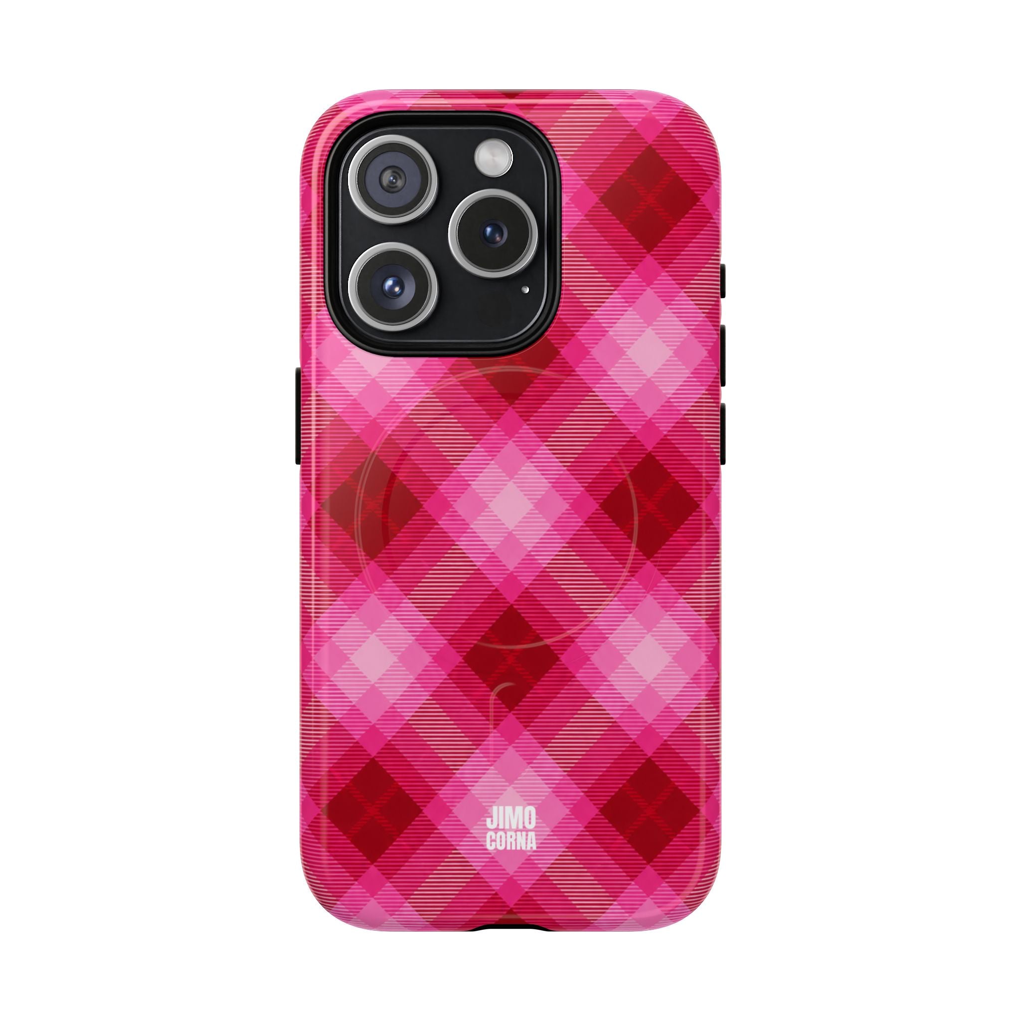 Pink Picnic Plaid MagSafe iPhone Case