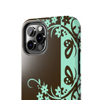 Y2K Floral iPhone Case | Brown and Mint