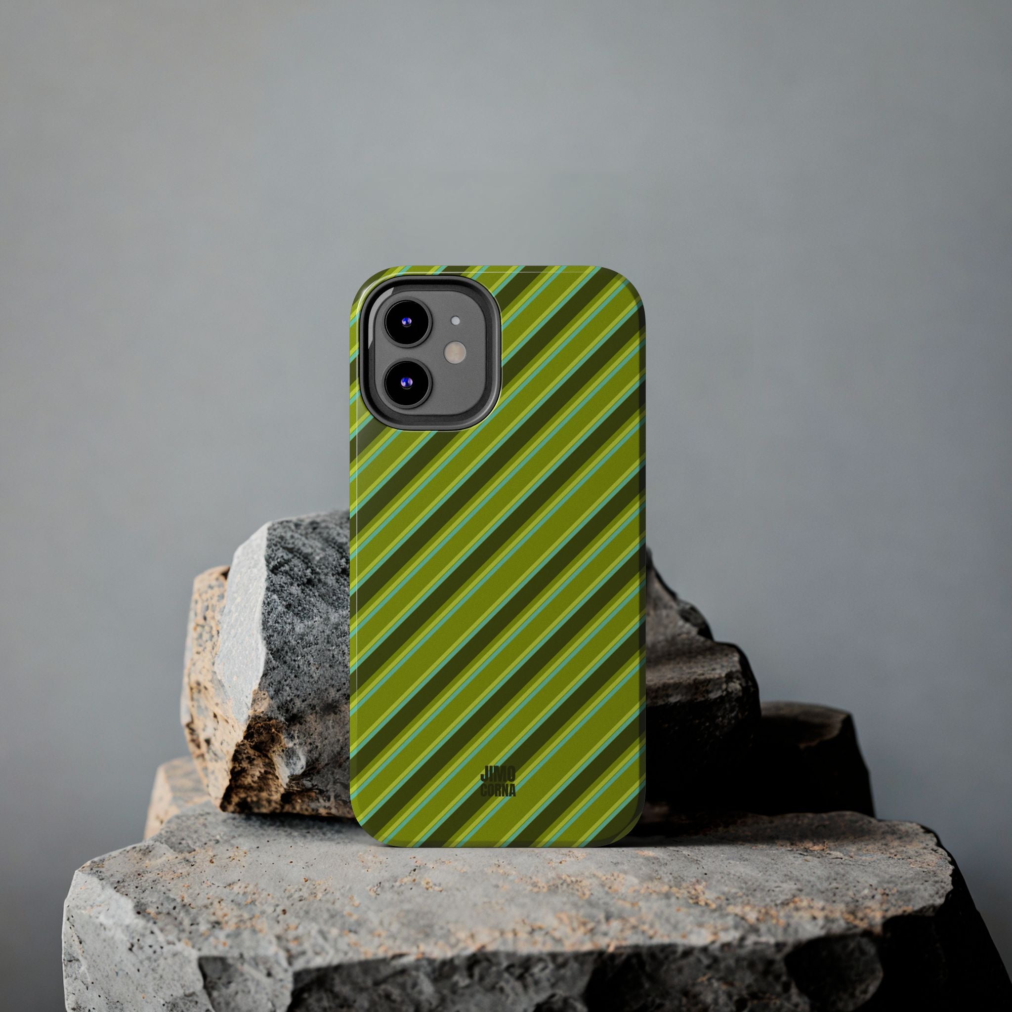 Angelina Stripes | Olive - iPhone Case