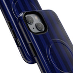 Bold Stripes MagSafe iPhone Case | Navy Blue