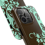 Y2K Floral iPhone Case | Brown and Mint