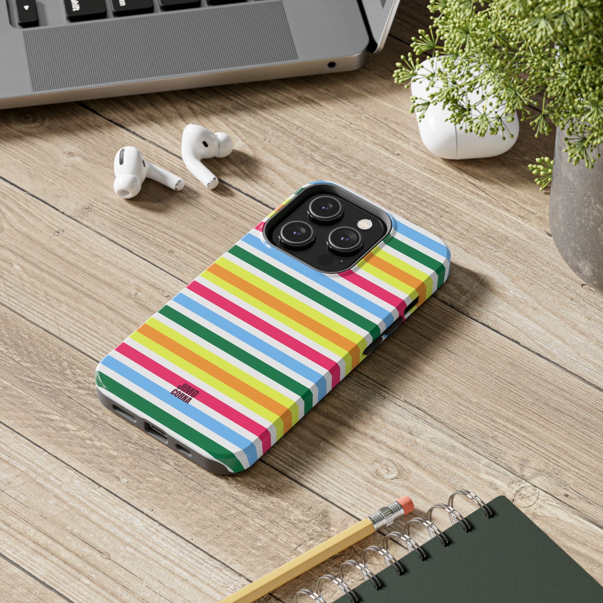 Rainbow Sorbet Stripe iPhone Case