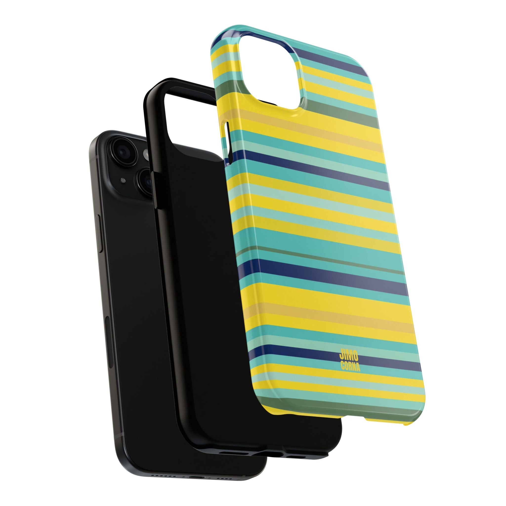 Blue Lemon Stripe iPhone Case