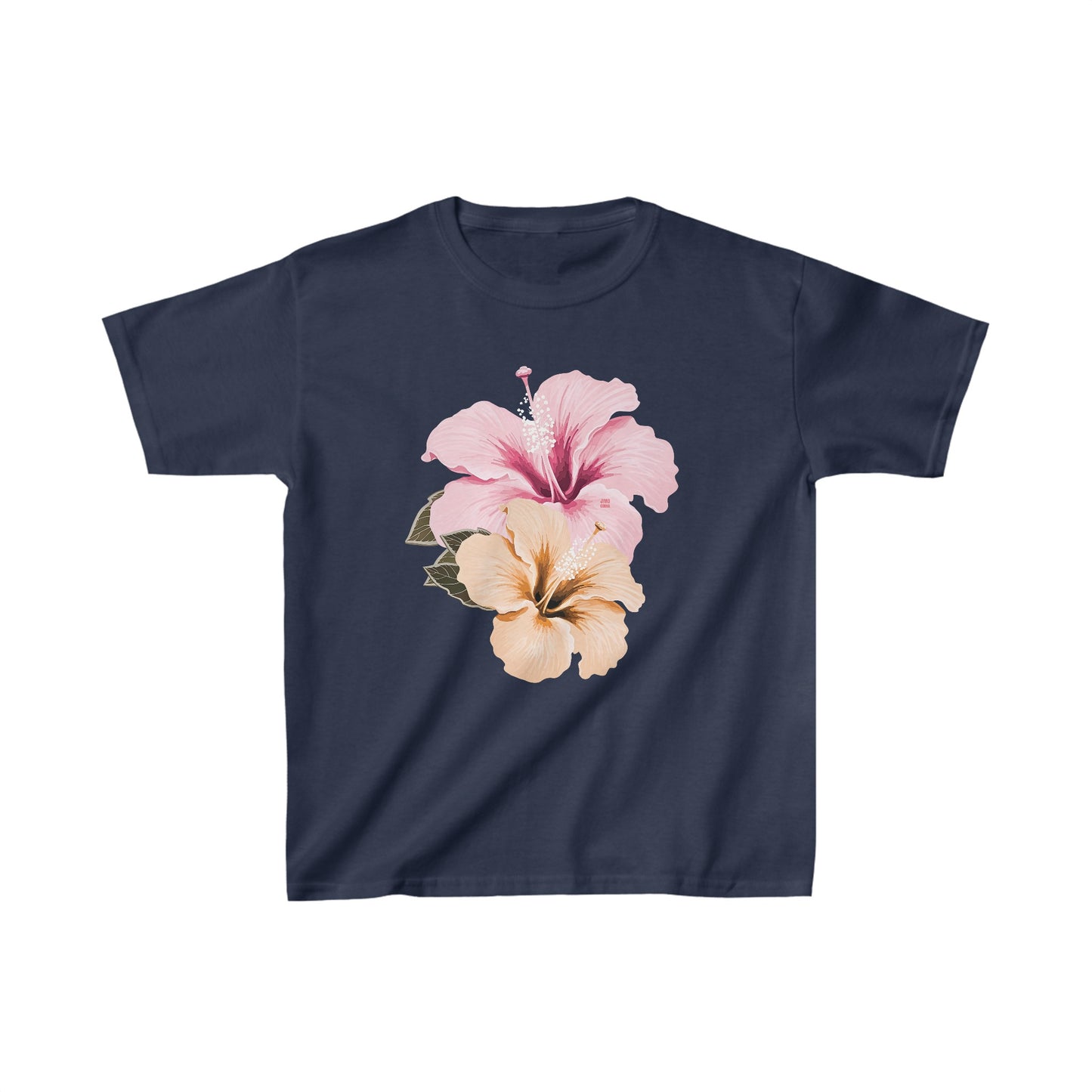 Pink and Yellow Hibiscus Baby Tee