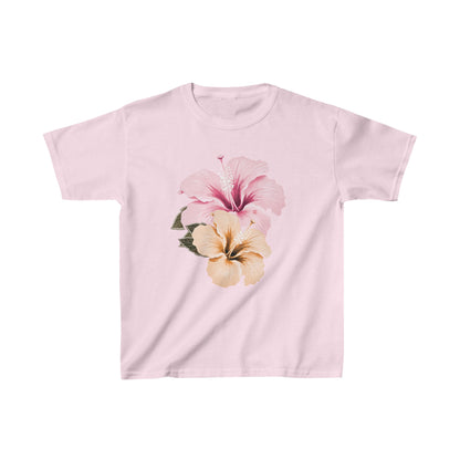 Pink and Yellow Hibiscus Baby Tee