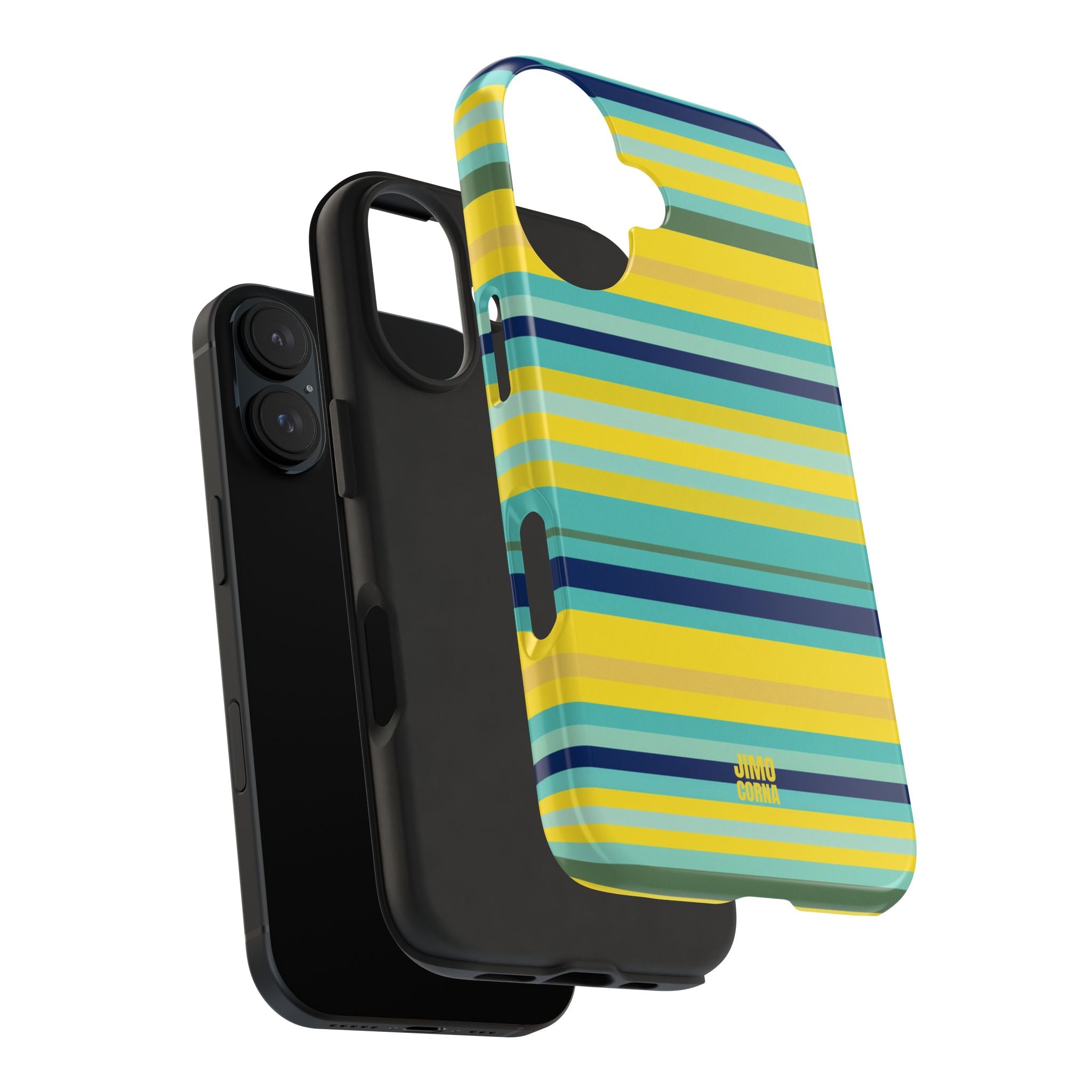 Blue Lemon Stripe iPhone Case