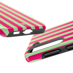 Bold Stripes Samsung Galaxy Case | Lime Green and Pink