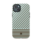 Asymmetrical Lines MagSafe iPhone Case | Blue and Brown